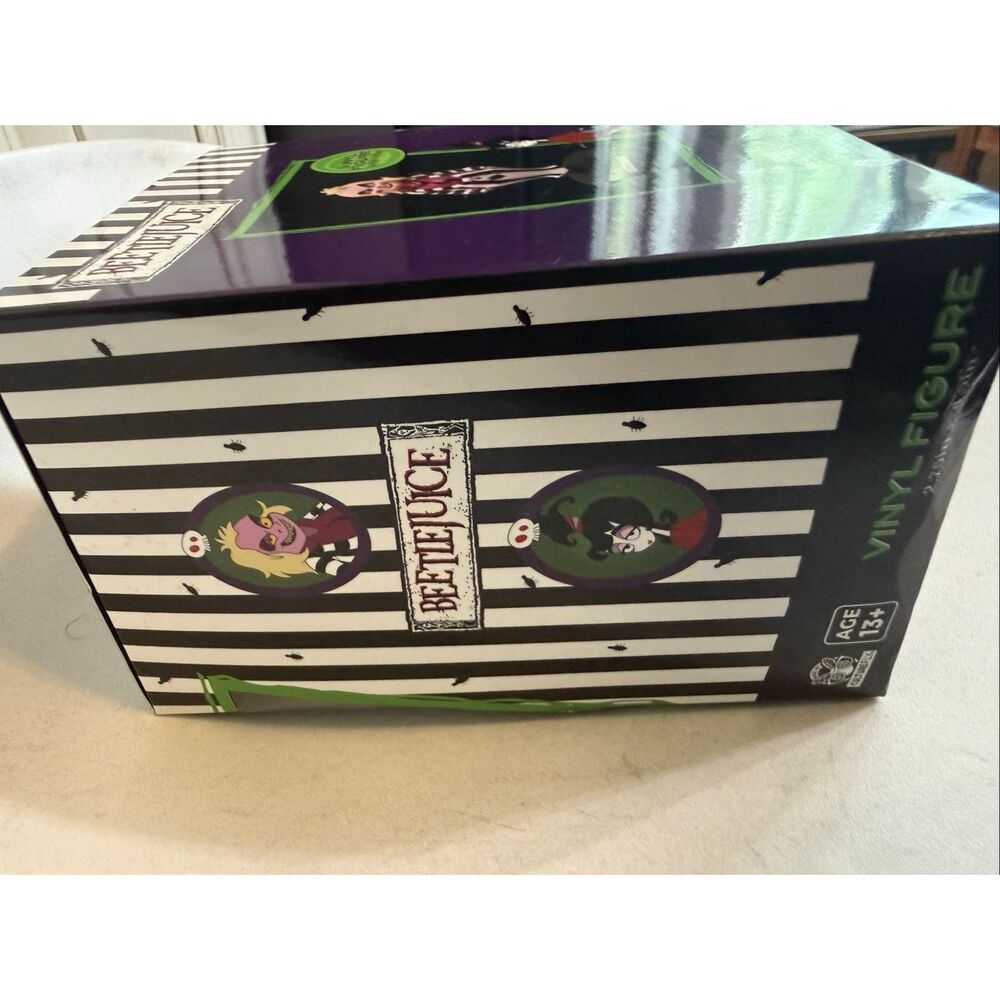 Beetlejuice CultureFly Vinyl Action Figure Collectible Toy Black White NWOT - Picture 8 of 8